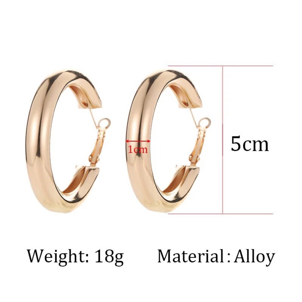 UO Style Retro Gold Hoop Drop Earrings - Picture 6 of 7